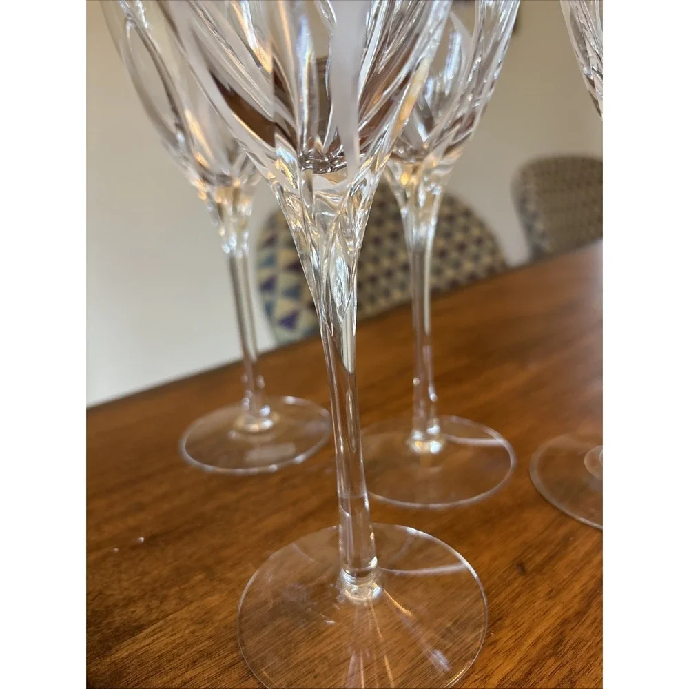 Set Of 4 - Pristine Lenox‎ 8.5 Inch Tall Twilight Glass Water/Wine Goblet Stem